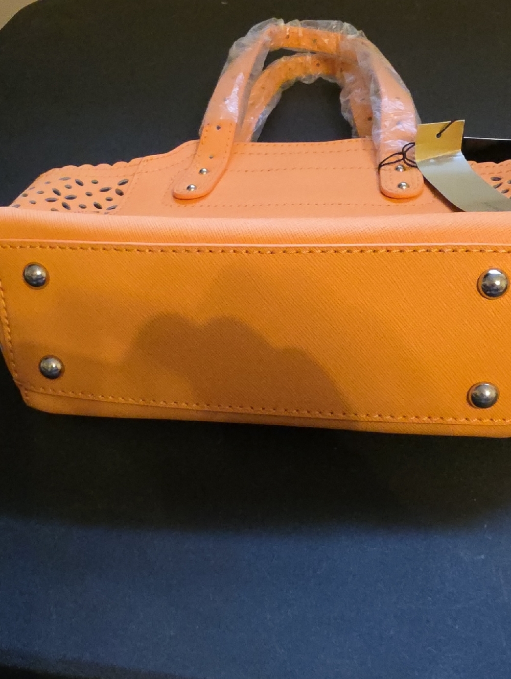 B. Makowsky Orange Perforated Mini Tessa Purse. NWT - Picture 4 of 7